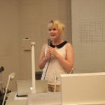 Joanna on the mic