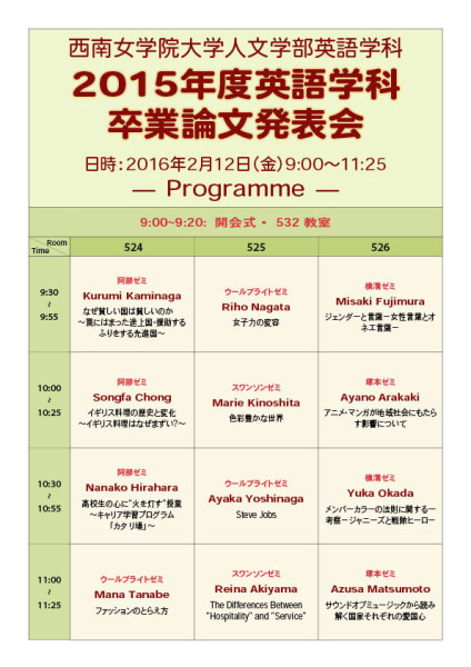 2015 Programme
